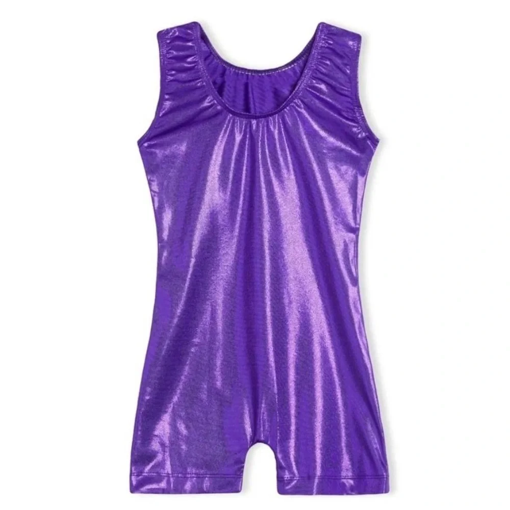 NWT Gymnastics Leotards For Girls Size 5-6 Year Old Color Purple Brozing